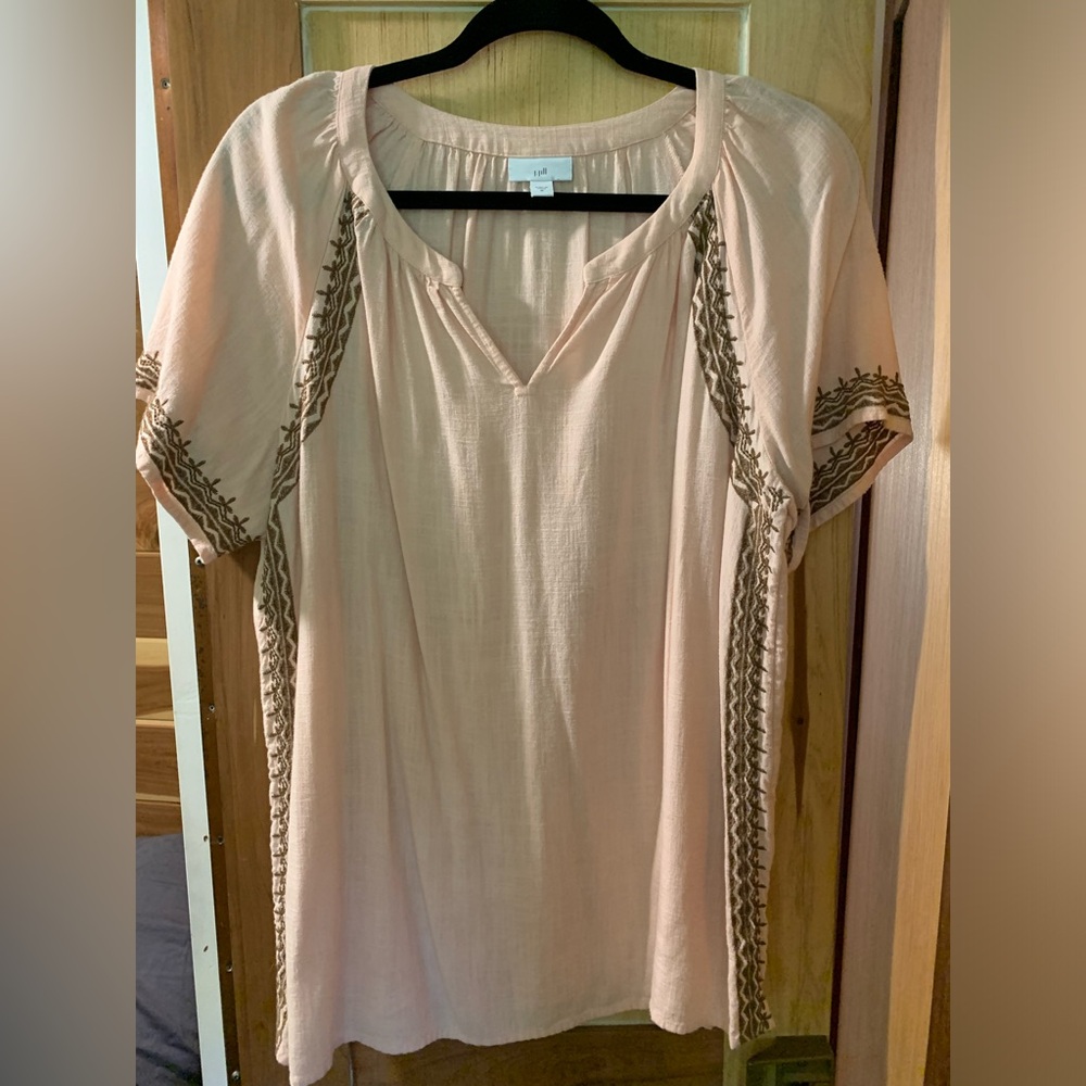 J Jill Pink Embroidered Women's Blouse